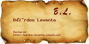 Bárdos Levente névjegykártya